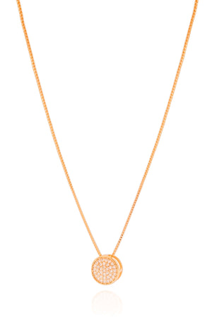 Gargantilha Veneziana Redondo Cravejado Cristal Banhado a Ouro 18K - 45 cm