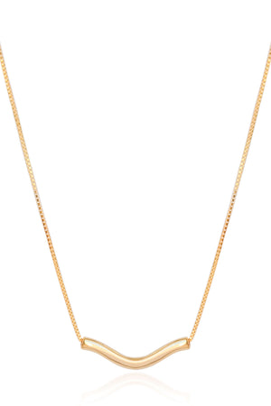 Gargantilha Veneziana Pingente Ondulado Banhado a Ouro 18K - 40 cm