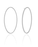 Brinco Oval Vazado 5.1 cm Ródio Branco