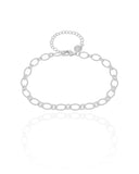 Pulseira Elos Losango 5 mm Ródio Branco