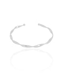 Bracelete Torcido 3 mm Ródio Branco