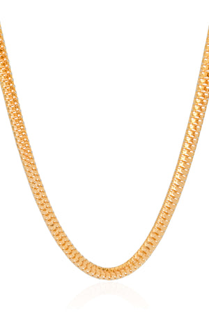 Gargantilha Malha Cobra 6 mm Banhado a Ouro 18K - 40 cm