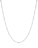 Gargantilha Longa Canutilhos 1 mm Ródio Branco - 80 cm