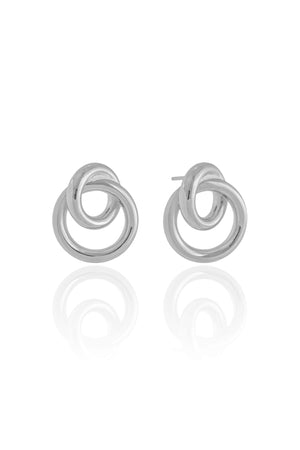 Brinco Entrelaçado Tubo Ródio Branco