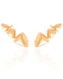 Ear Cuff Triângulos Lisos Banhado a Ouro 18K