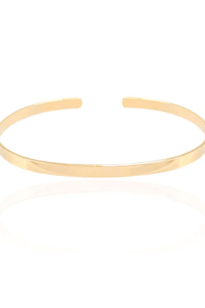 Bracelete Liso Flat Banhado a Ouro 18K