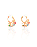 Brinco Argola Click Pontos de Luz Coloridos 2.5 cm Banhado a Ouro 18K