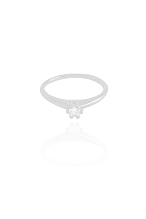 Anel Ponto de Luz Cristal Tamanho 19 Ródio Branco