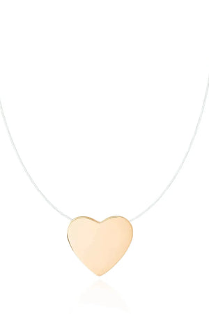 Gargantilha Nylon Pingente Coração Banhado a Ouro 18K