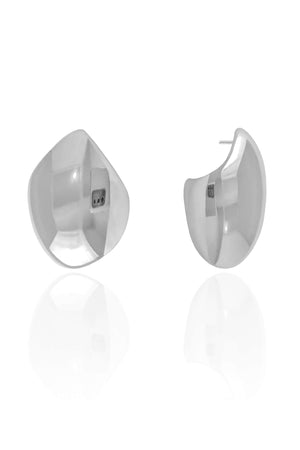 Brinco Abaulado Liso 2.8 cm Ródio Branco