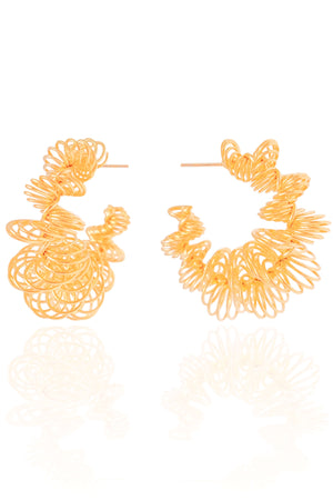 Brinco Argola Mola Espiral 3.6 cm Banhado a Ouro 18K