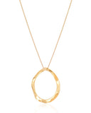 Gargantilha Veneziana Oval Ondas Banhado a Ouro 18K