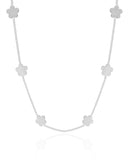 Choker Flores Texturizadas 8 mm Ródio Branco
