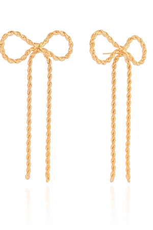 Brinco Laço Cordão Baiano 6.3 cm Banhado a Ouro 18K