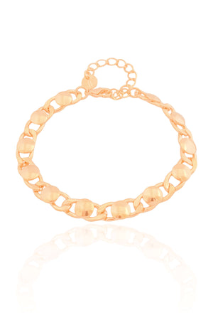 Pulseira Grumet Redondos Lisos Banhado a Ouro 18K