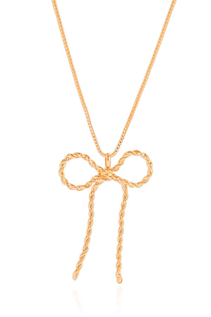 Gargantilha Veneziana Laço Cordão Baiano Banhado a Ouro 18K - 45 cm