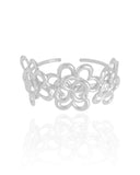 Bracelete Flores Entrelaçadas Ródio Branco