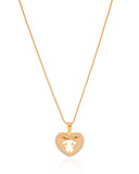 Gargantilha Coração Filho Menina Cristal Banhado a Ouro 18K - 45 cm