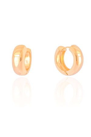 Brinco Argola Click Reta Lisa 2.2 cm Banhado a Ouro 18K