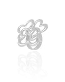 Anel Ajustável Flor Entrelaçada Tamanho G Ródio Branco
