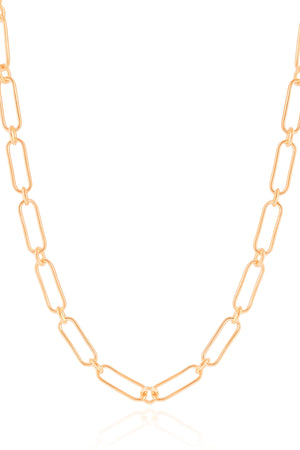 Gargantilha Elos Ovais 5 mm Banhado a Ouro 18K - 45 cm