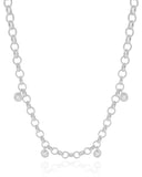 Gargantilha Elos Portugueses Pontos de Luz Cristal Ródio Branco - 45 cm