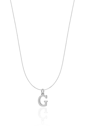 Choker Nylon Letra G Ródio Branco