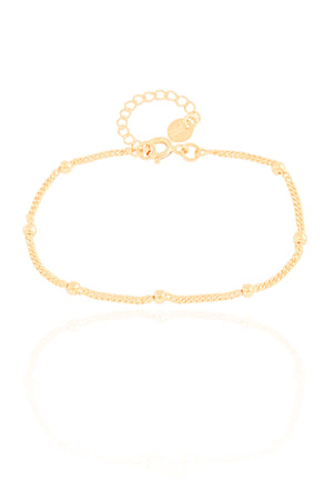 Pulseira Grumet Bolinhas 3 mm Banhado a Ouro 18K