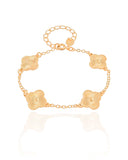 Pulseira Flor Riscada Banhado a Ouro 18K