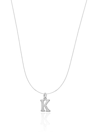 Choker Nylon Letra K Ródio Branco