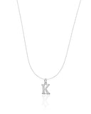 Choker Nylon Letra K Ródio Branco