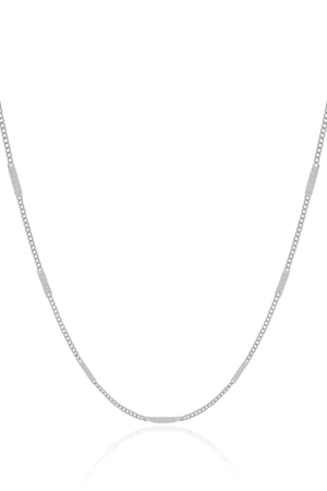 Gargantilha Grumet Achatada Ródio Branco - 45 cm