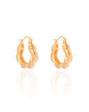 Brinco Argola Torcida Fecho Italiano 2.6 cm Banhado a Ouro 18K