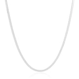 Gargantilha Malha Fita 3 mm Ródio Branco