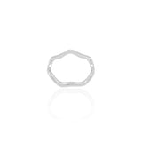 Anel Ondas Liso Tamanho 13 Ródio Branco