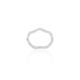 Anel Ondas Liso Tamanho 20 Ródio Branco