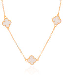 Choker Elos Trevos Madrepérola Banhado a Ouro 18K