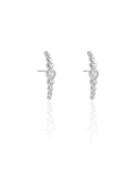 Ear Hook Corações Cravação Inglesa Cristal 2.4 mm Ródio Branco