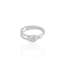 Anel Vazado Gota Cristal Tamanho 18 Ródio Branco