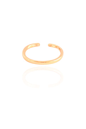 Anel Ajustável Liso Tamanho G Banhado a Ouro 18K