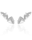 Ear Cuff Triângulos Lisos Ródio Branco