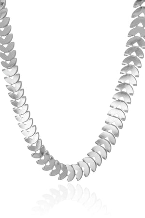 Choker Escamas 12 mm Ródio Branco