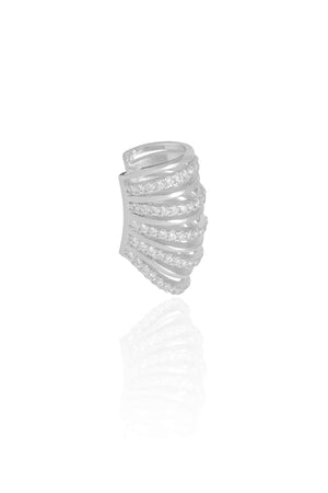 Piercing Filetes Cravejados Cristal Ródio Branco