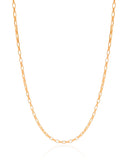 Gargantilha Elos Retos 2 mm Banhado a Ouro 18K - 45 cm