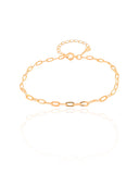 Pulseira Elos Ovais 3 mm Banhado a Ouro 18K