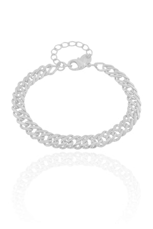 Pulseira Grumet Dupla Ródio Branco