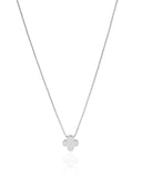 Choker Veneziana Trevo Liso Ródio Branco