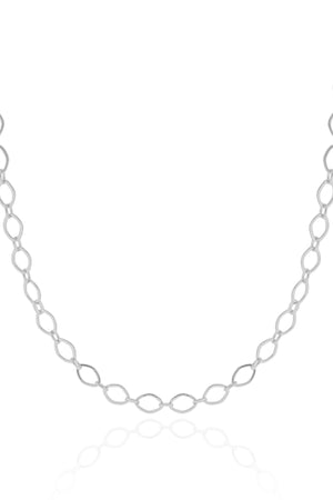 Choker Elos Losango 4 mm Ródio Branco