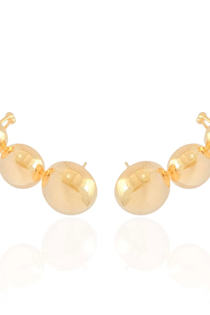 Ear Cuff Bolas Lisas Banhado a Ouro 18K