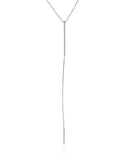 Gargantilha Gravata Palitos Texturizados Ródio Branco - 45 cm